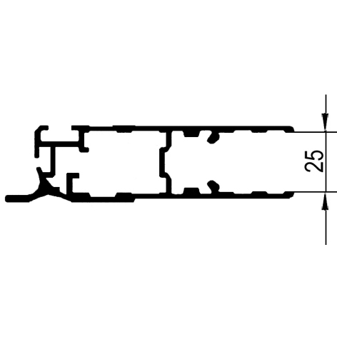 Profil vrat středový pravý  (s lemem) L = 3135 mm - ND